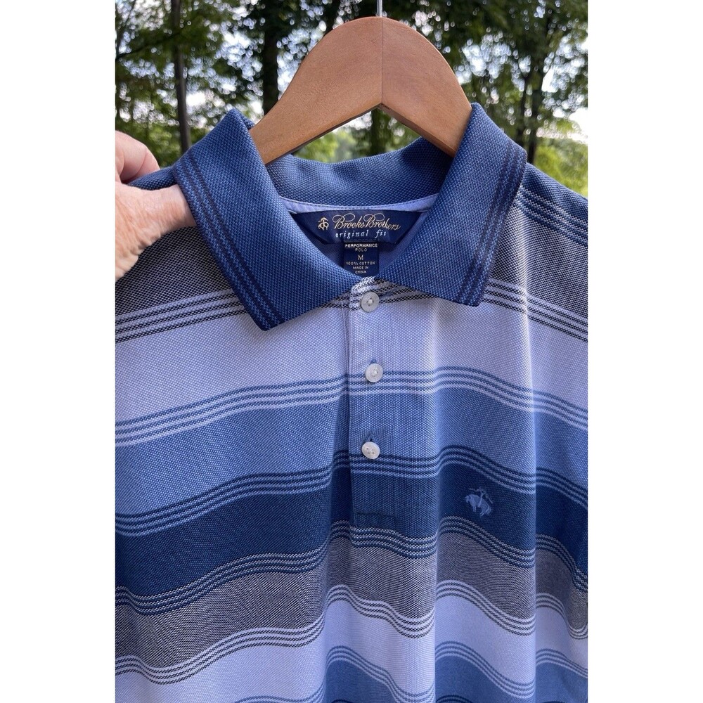 Brooks Brothers Performance Polo Shirt Golden Fleece Sheep Logo Mens Medium